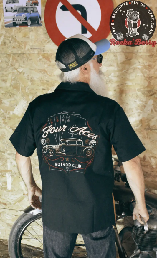 Chemise de Travail Noire Four Aces - Rumble59 Rumble59