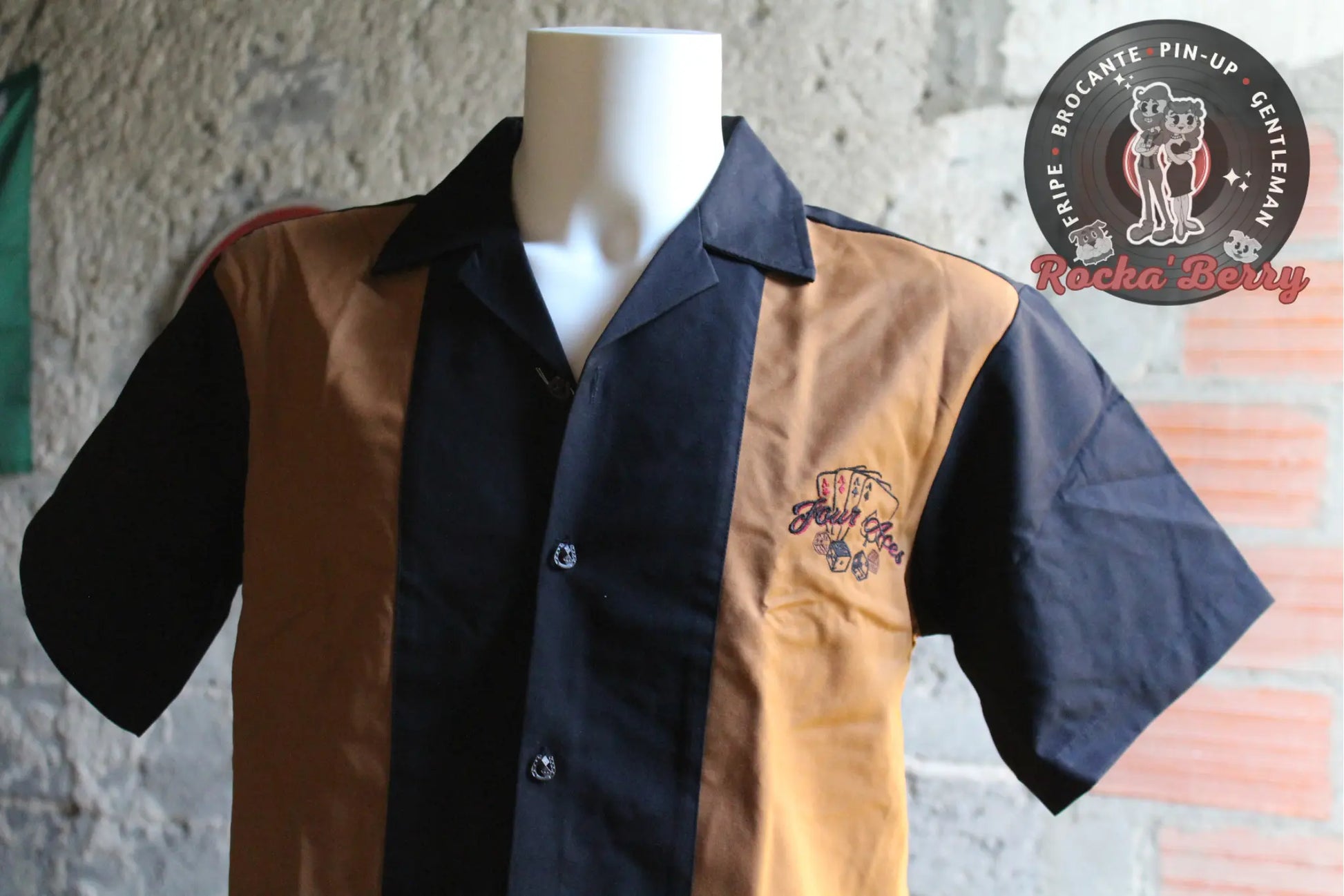 Chemise de Travail Noire Four Aces - Rumble59 Rumble59