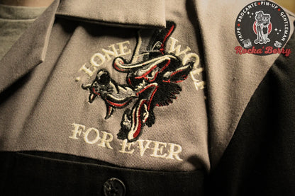 🐺🔥Chemise de Travail Noire Lone Wolf Forever - Rumble59 Rumble59