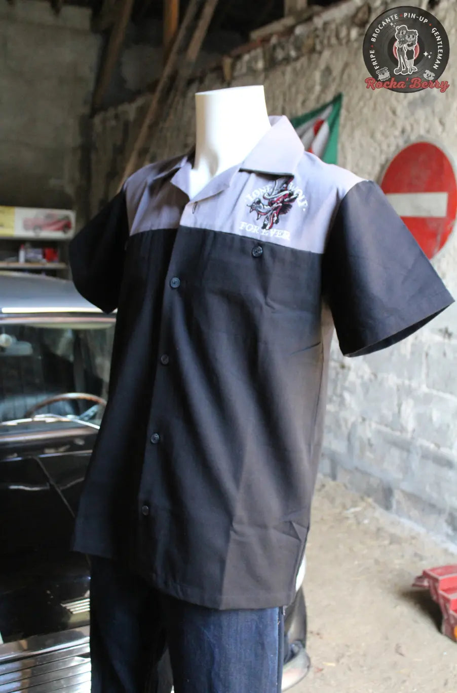 Chemise de Travail Noire Lone Wolf Forever - Rumble59 Rumble59