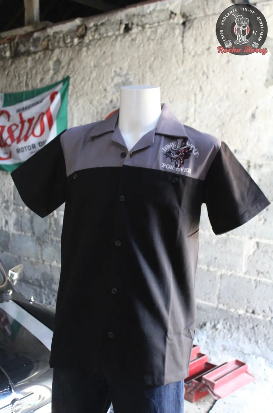 Chemise de Travail Noire Lone Wolf Forever - Rumble59 Rumble59