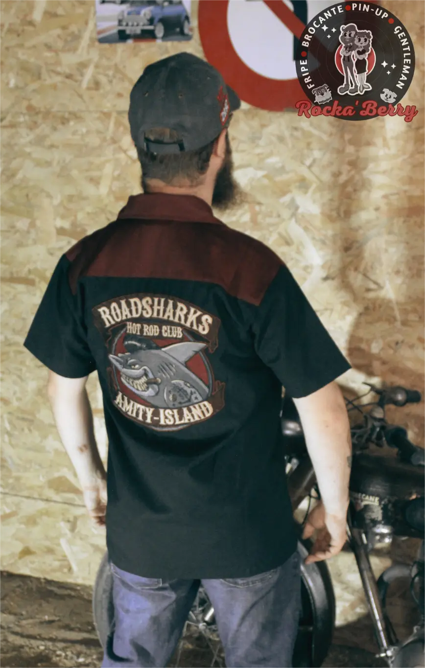 Chemise de Travail Noire et Rouge Roadsharks  - Rumble59 Rumble59