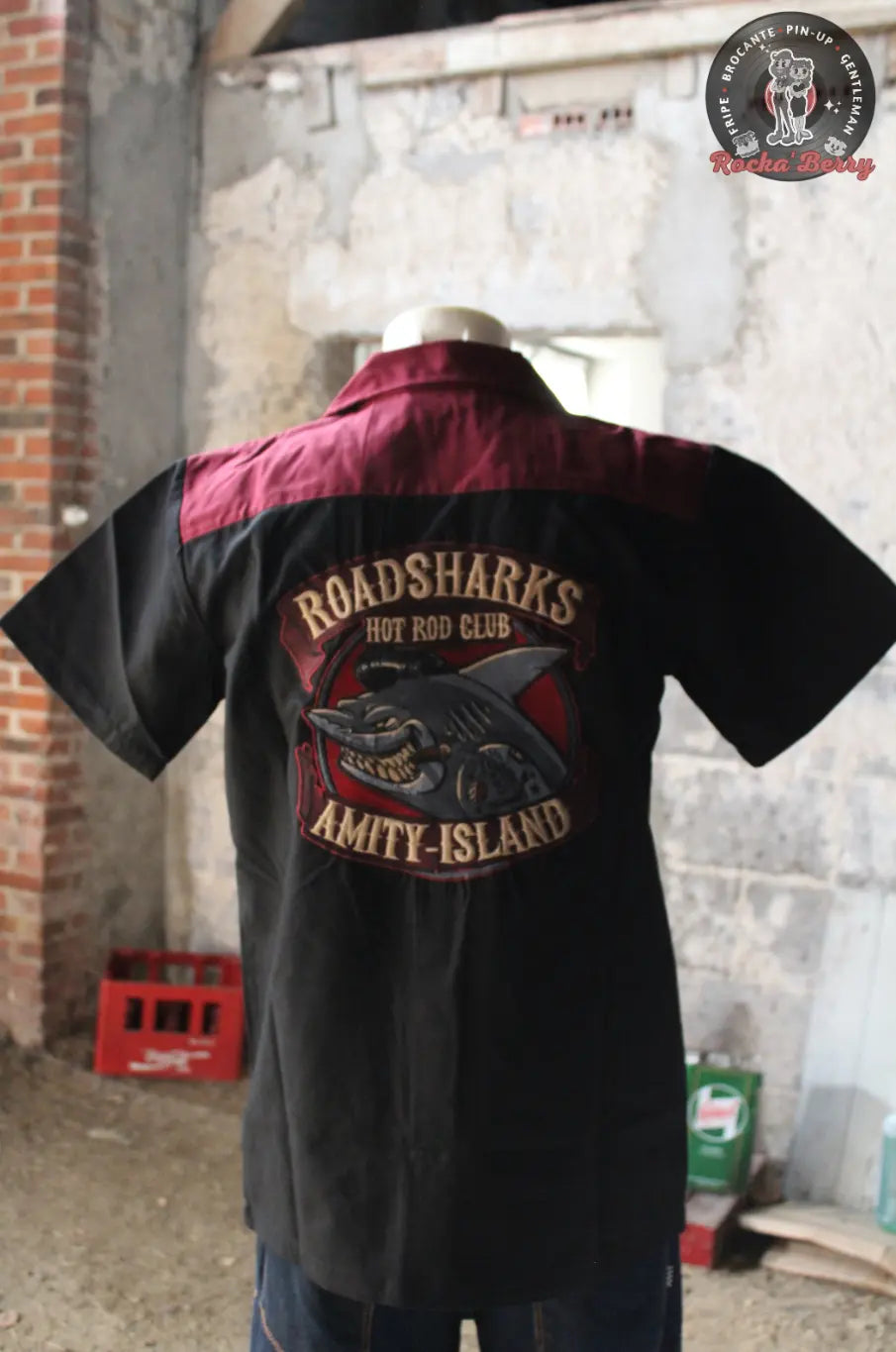 Chemise de Travail Noire et Rouge Roadsharks  - Rumble59 Rumble59