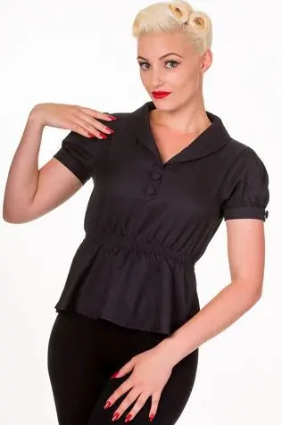 Chemisier Pinup Rétro Endora Noir - Banned Banned