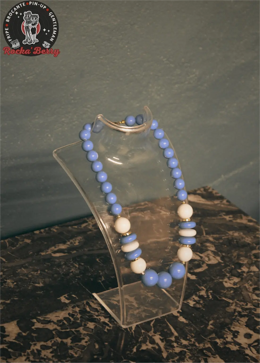 Collier de Perles Vintage : Bleu Clair - Rocka'Berry