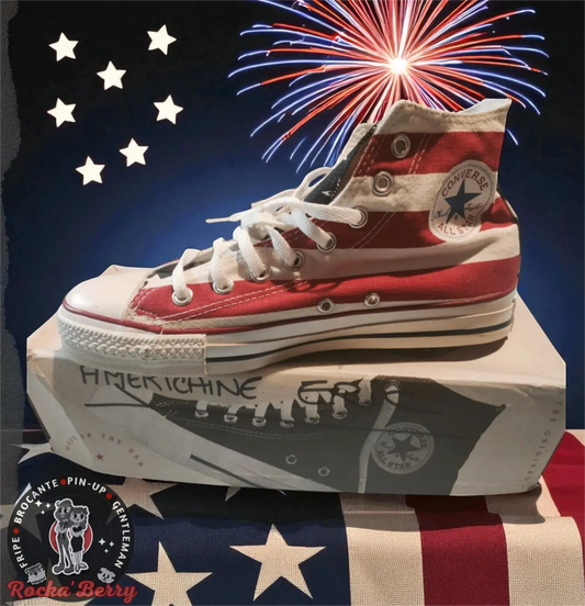 Converse Vintage Homme – 90s Made in USA – Stars, Stripes & Old School Spirit (42) Rocka'Berry