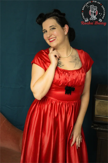 Ensemble Robe de Soirée et Boléro Rouge - Pinup Couture - Rocka'Berry