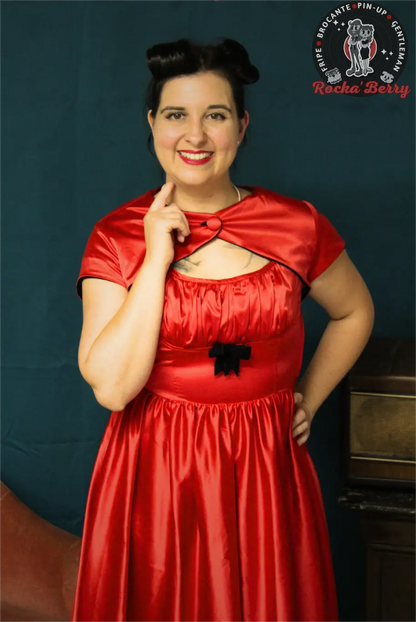 Ensemble Robe de Soirée et Boléro Rouge - Pinup Couture - Rocka'Berry