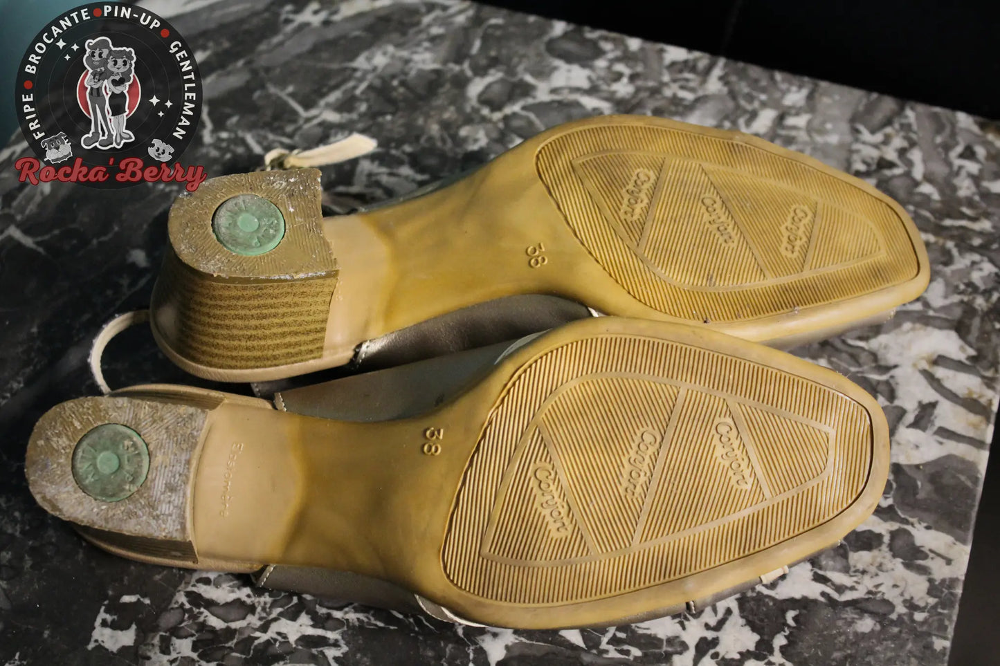 Sandales Pin-up Vintage Argentés - Made in France - Rocka'Berry