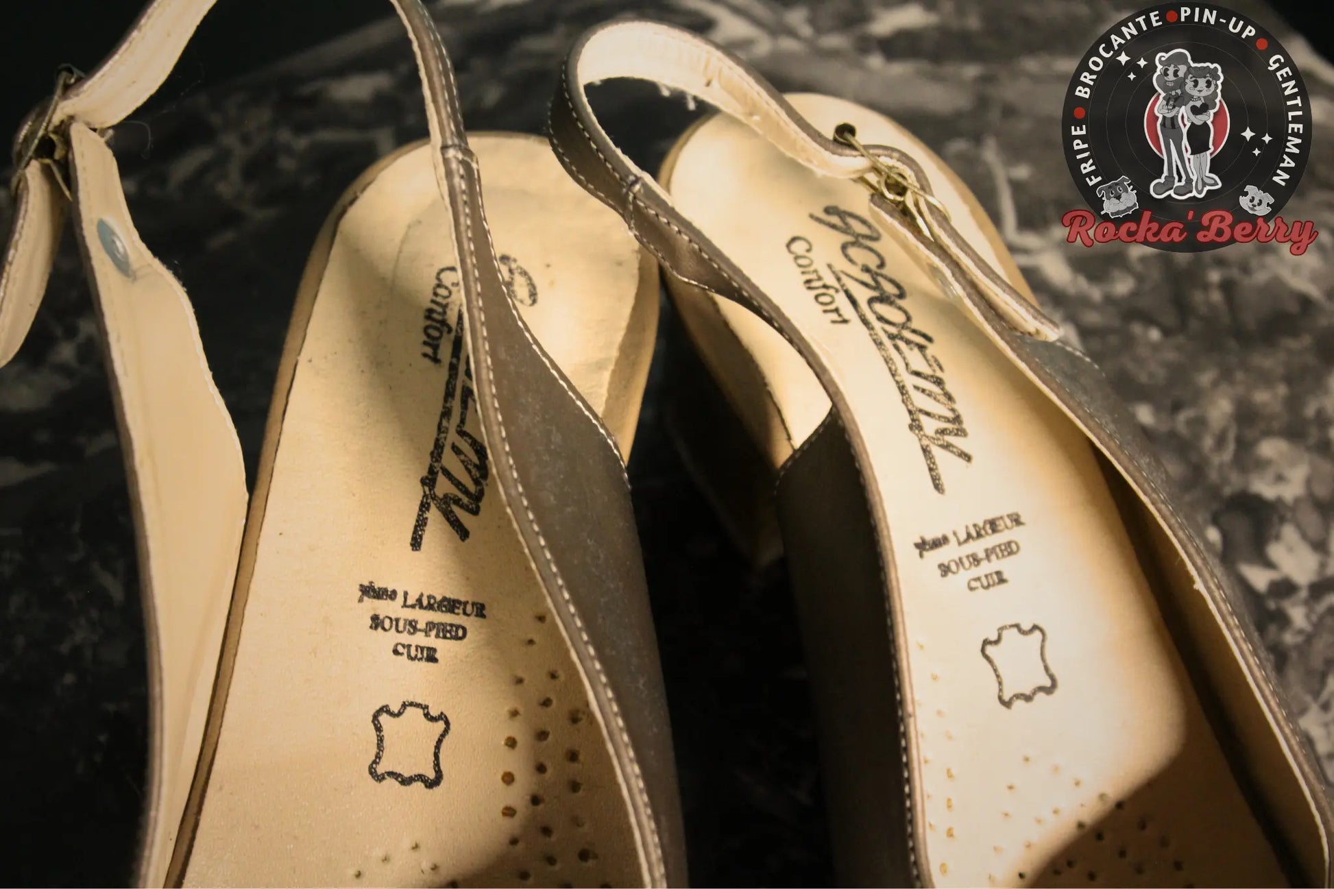Sandales Pin-up Vintage Argentés - Made in France - Rocka'Berry