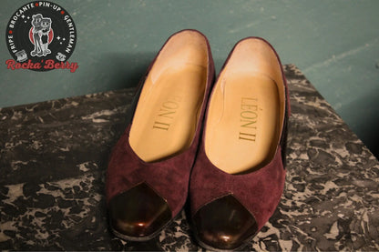 Escarpins Pin-up Vintage Prune & Marron - Made in France Rocka'Berry