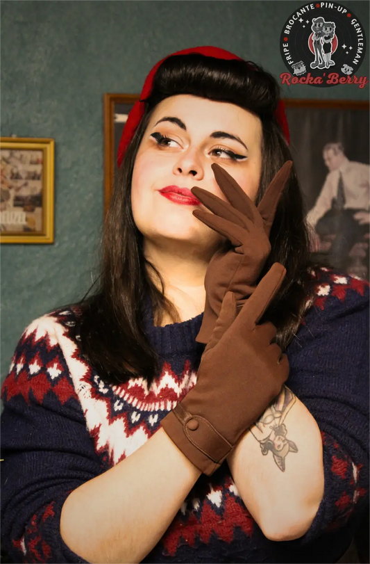Gants Vintage : Marron Clair - Rocka'Berry