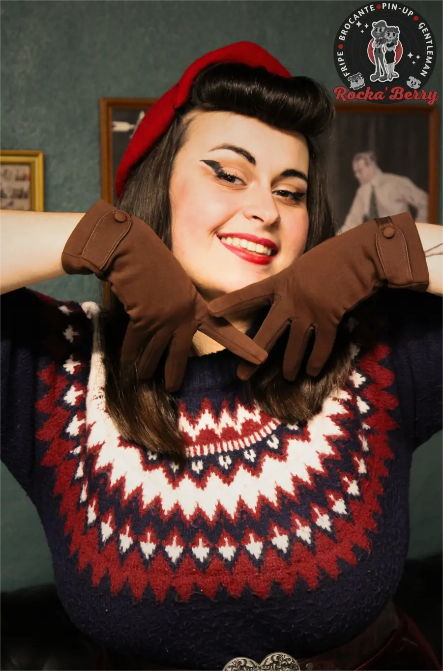 Gants Vintage : Marron Clair - Rocka'Berry