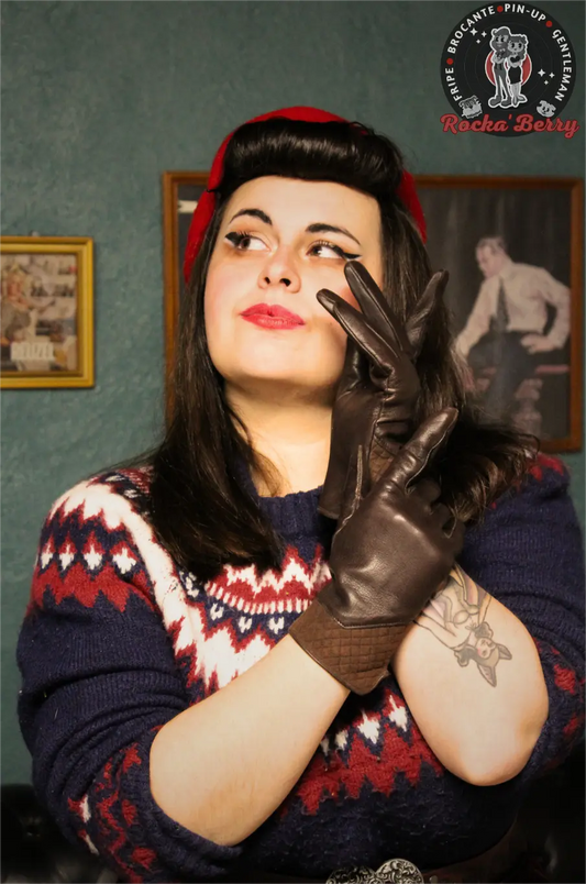 Gants Vintage : Marron Foncé Rocka'Berry