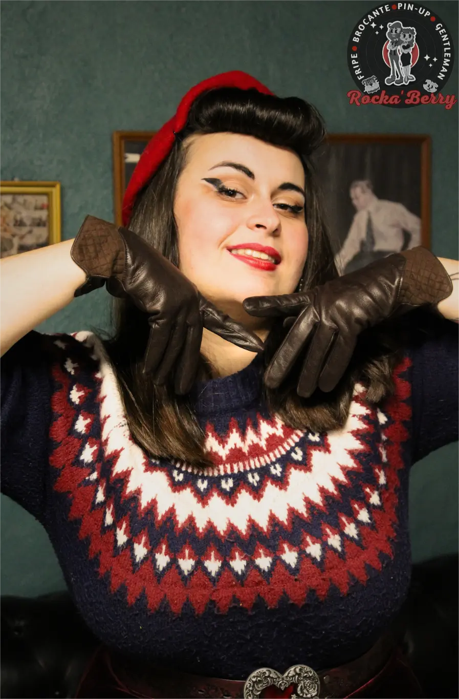 Gants Vintage : Marron Foncé Rocka'Berry