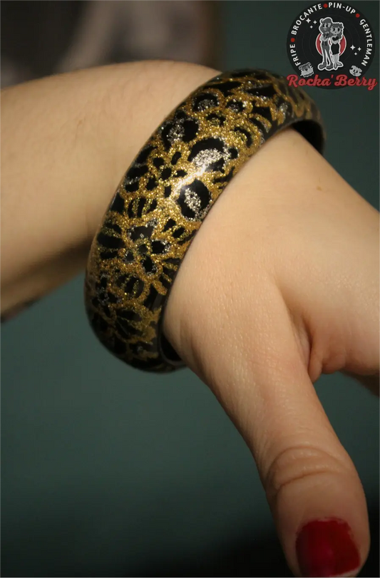 Gros Bracelet Vintage Léopard Doré - Rocka'Berry
