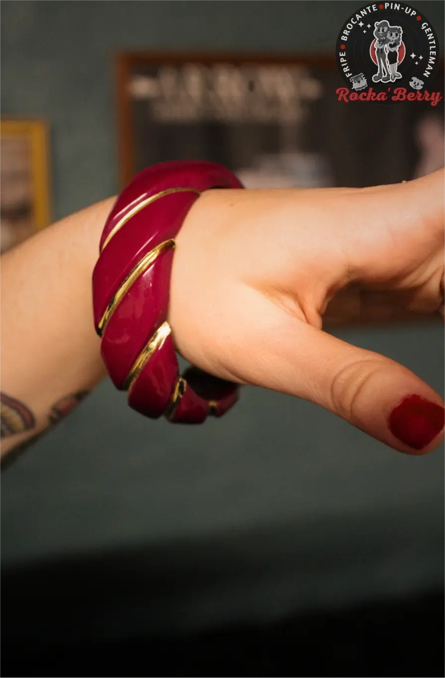 Gros Bracelet Vintage Rose & Doré - Rocka'Berry