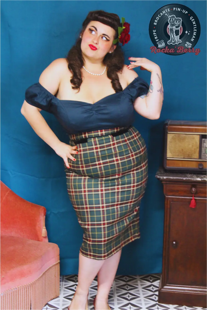 Haut Pinup Rétro Col en Cœur Vert - Banned Banned