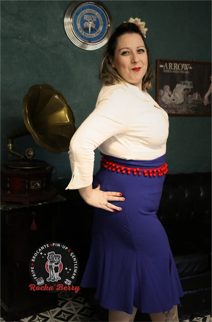 Jupe Sirène Pinup Bleue & Rouge - MissCandyFloss