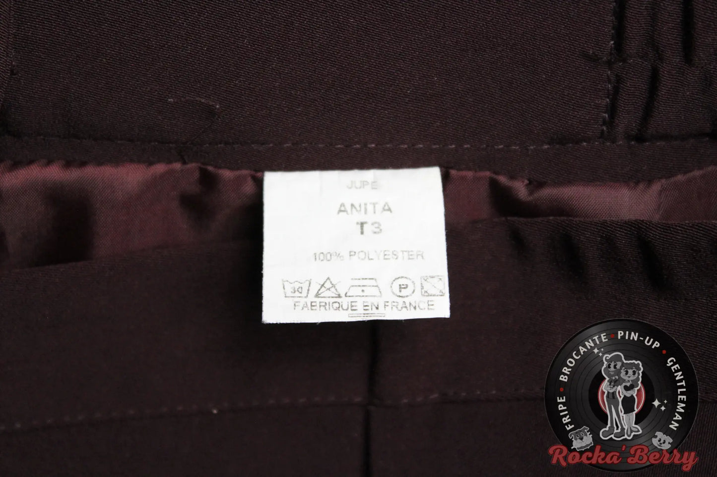 Jupe Sirène Vintage Pinup Prune - Made in France Rocka'Berry