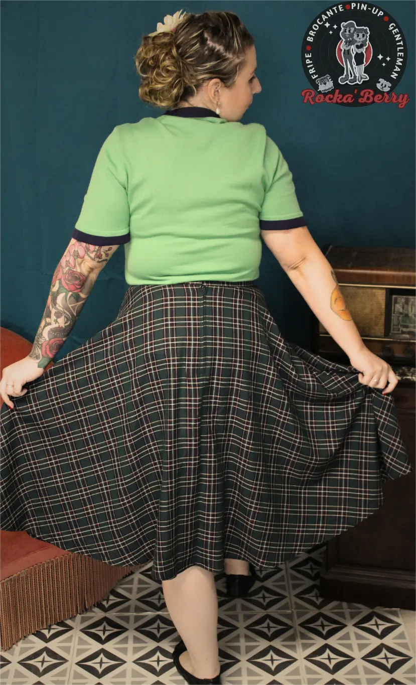 Jupe Swing Rétro Pinup Tartan Verte - Hell Bunny Hell Bunny