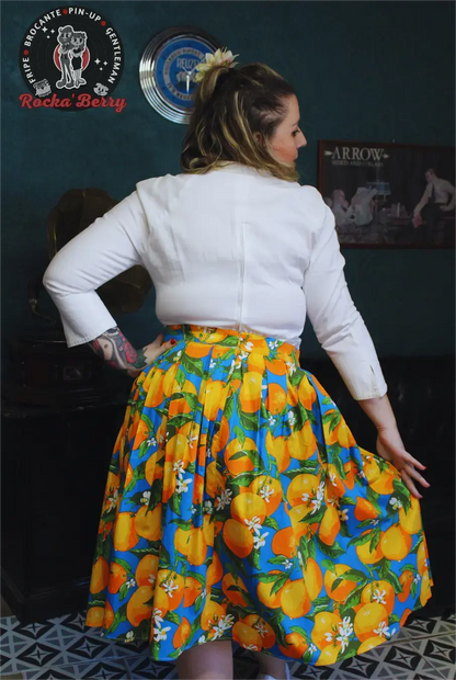 Jupe Pinup Swing Rétro "Orange" - Banned