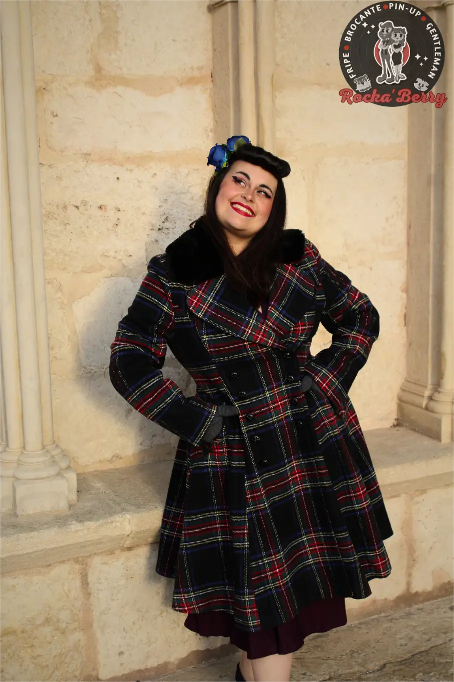 Manteau Tartan Esprit 50s Forester - Hell Bunny - Rocka'Berry