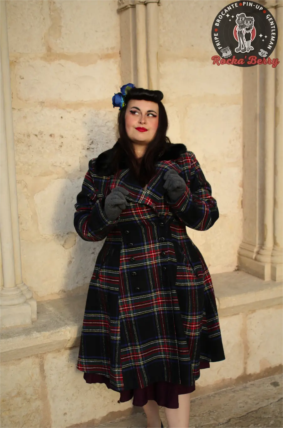 Manteau Tartan Esprit 50s Forester - Hell Bunny - Rocka'Berry