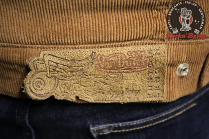 🧥 Veste Von Dutch Camel Sherpa – Blouson Côtelé Molletonné Homme Style Vintage Rockabilly Von Dutch