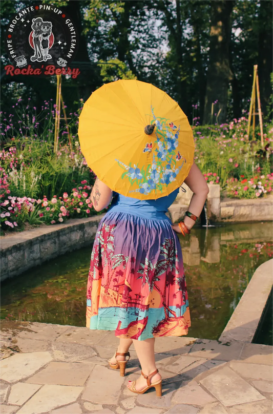 Ombrelle Vintage Papillon Jaune et Bleu Rocka'Berry