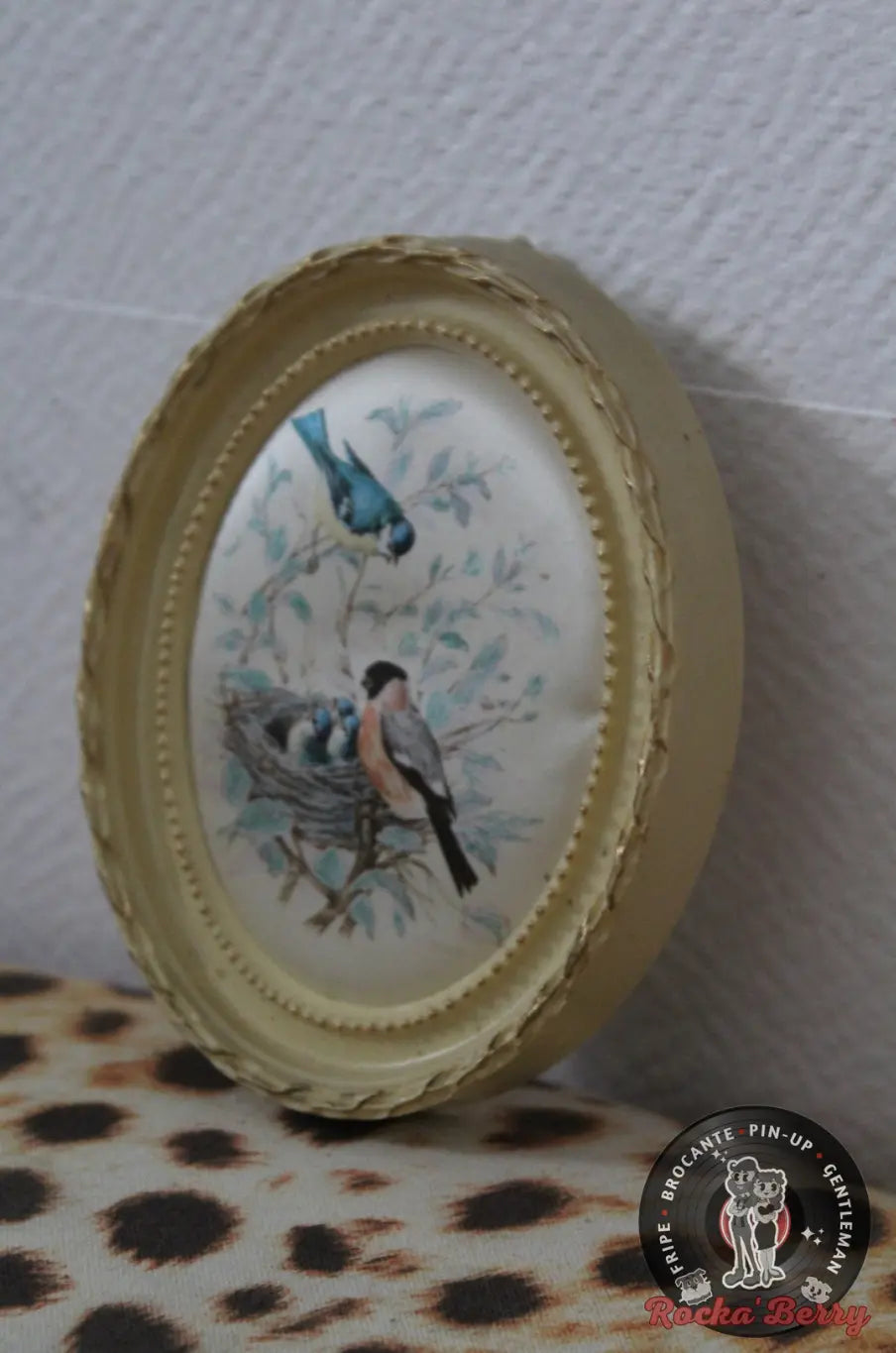 Petit Cadre Rond Oiseaux Vintage Rocka'Berry