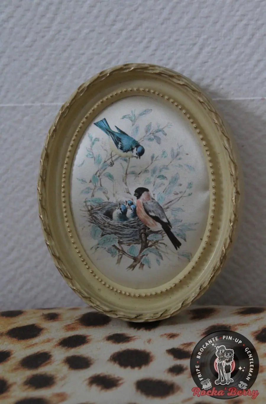Petit Cadre Rond Oiseaux Vintage Rocka'Berry
