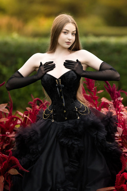 Pré-Commande : Corset Overbust Black & Gold - Rebel Madness Rebel Madness