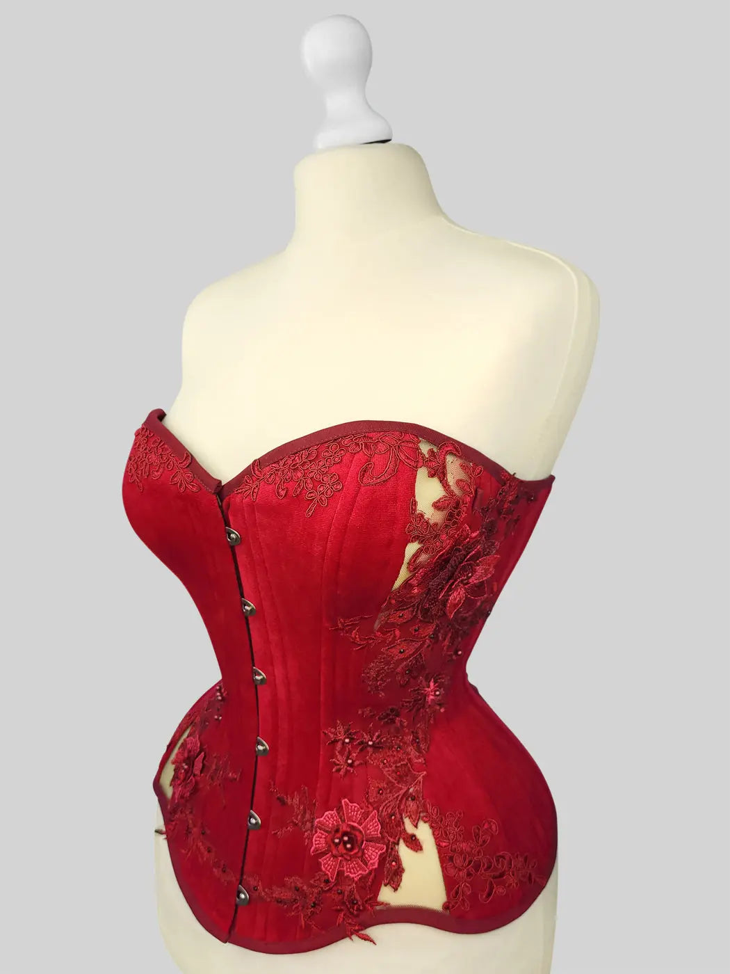 Pré-Commande : Corset Overbust Carmine Velvet - Rebel Madness Rebel Madness