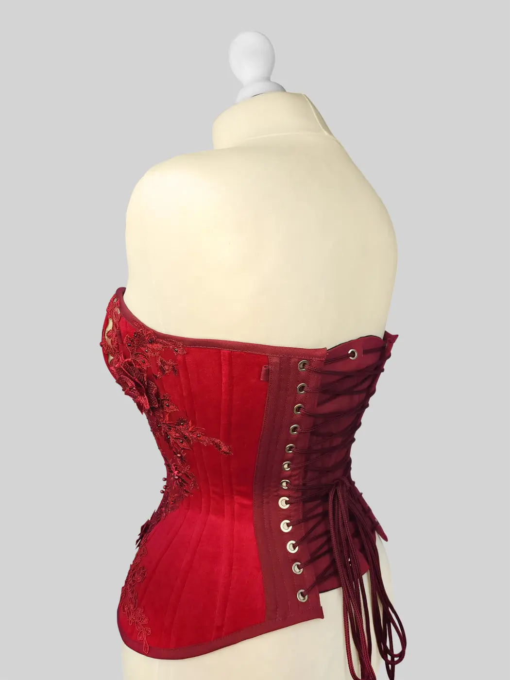 Pré-Commande : Corset Overbust Carmine Velvet - Rebel Madness Rebel Madness