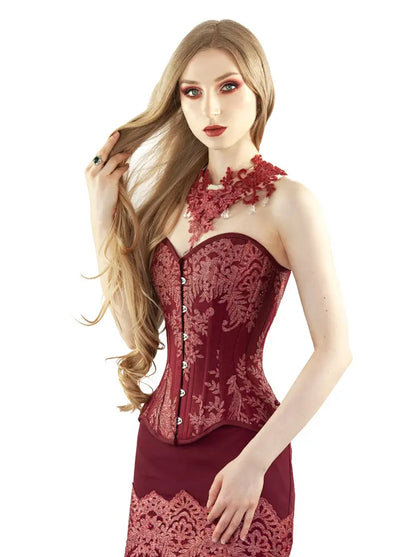 Pré-Commande : Corset Overbust Claret Wine - Rebel Madness Rebel Madness