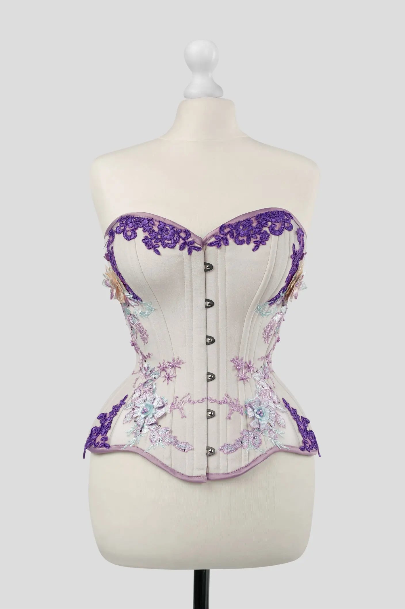 Pré-Commande : Corset Overbust Ecru Velvet - Rebel Madness Rebel Madness