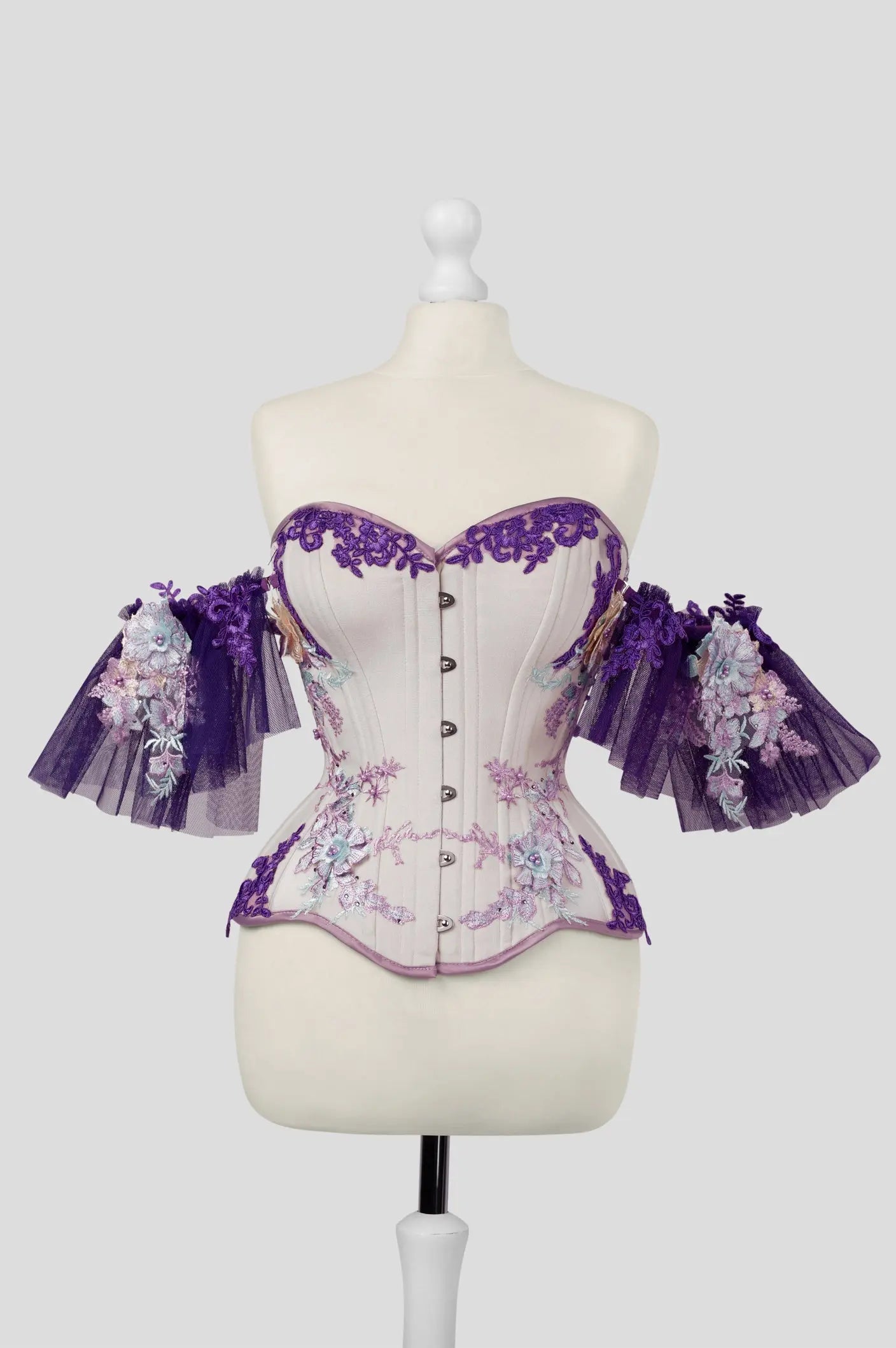 Pré-Commande : Corset Overbust Ecru Velvet - Rebel Madness Rebel Madness