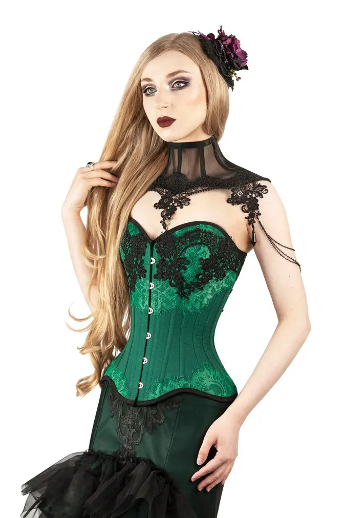 Pré-Commande : Corset Overbust Green Moss - Rebel Madness Rebel Madness