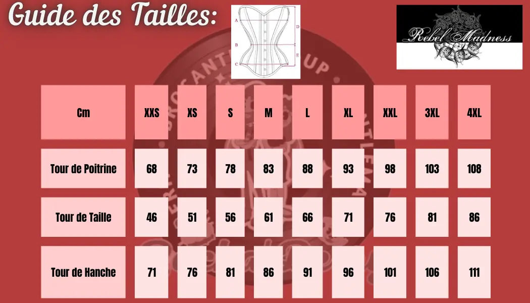 Pré-Commande : Corset Overbust Petunia Nude - Rebel Madness Rebel Madness