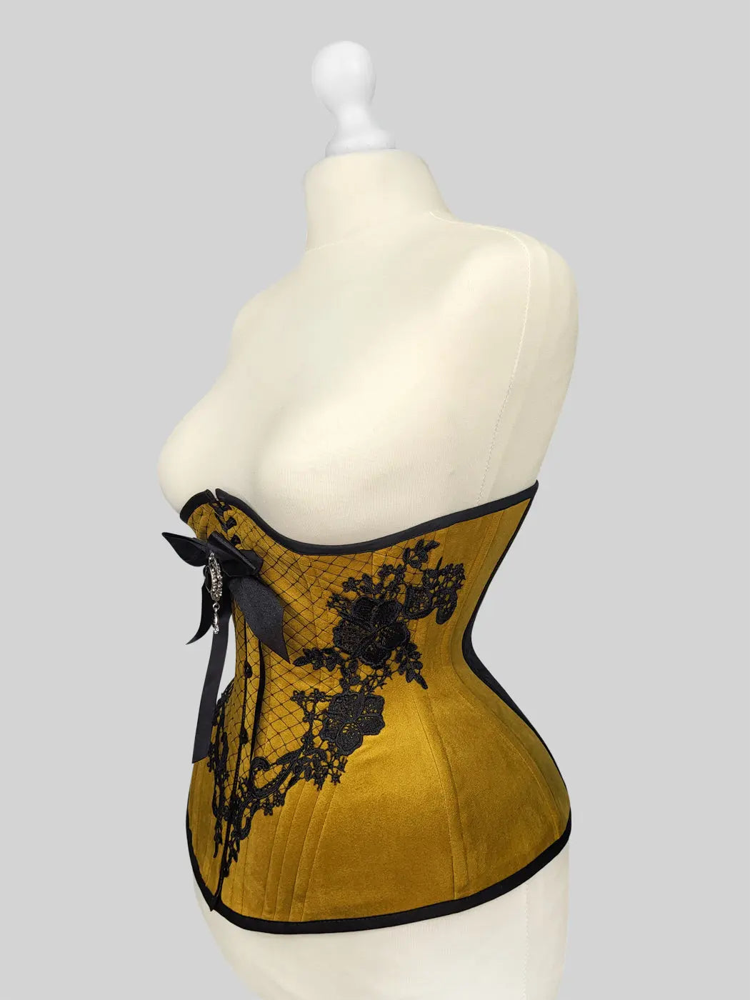 Pré-Commande : Corset Underbust Longline Dijon Velvet - Rebel Madness Rebel Madness