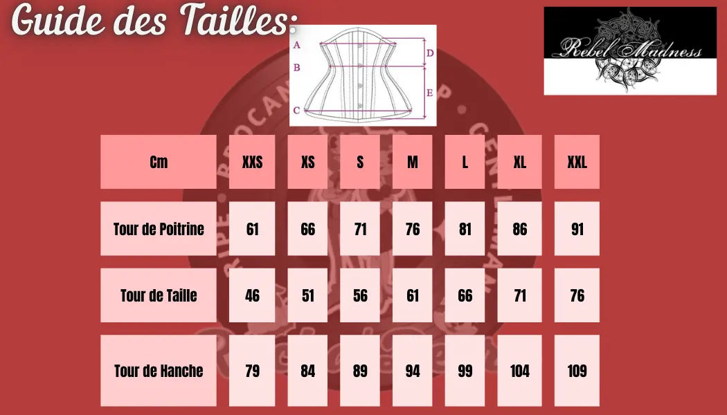 Pré-Commande : Corset Underbust Mini en Maille - Rebel Madness Rebel Madness