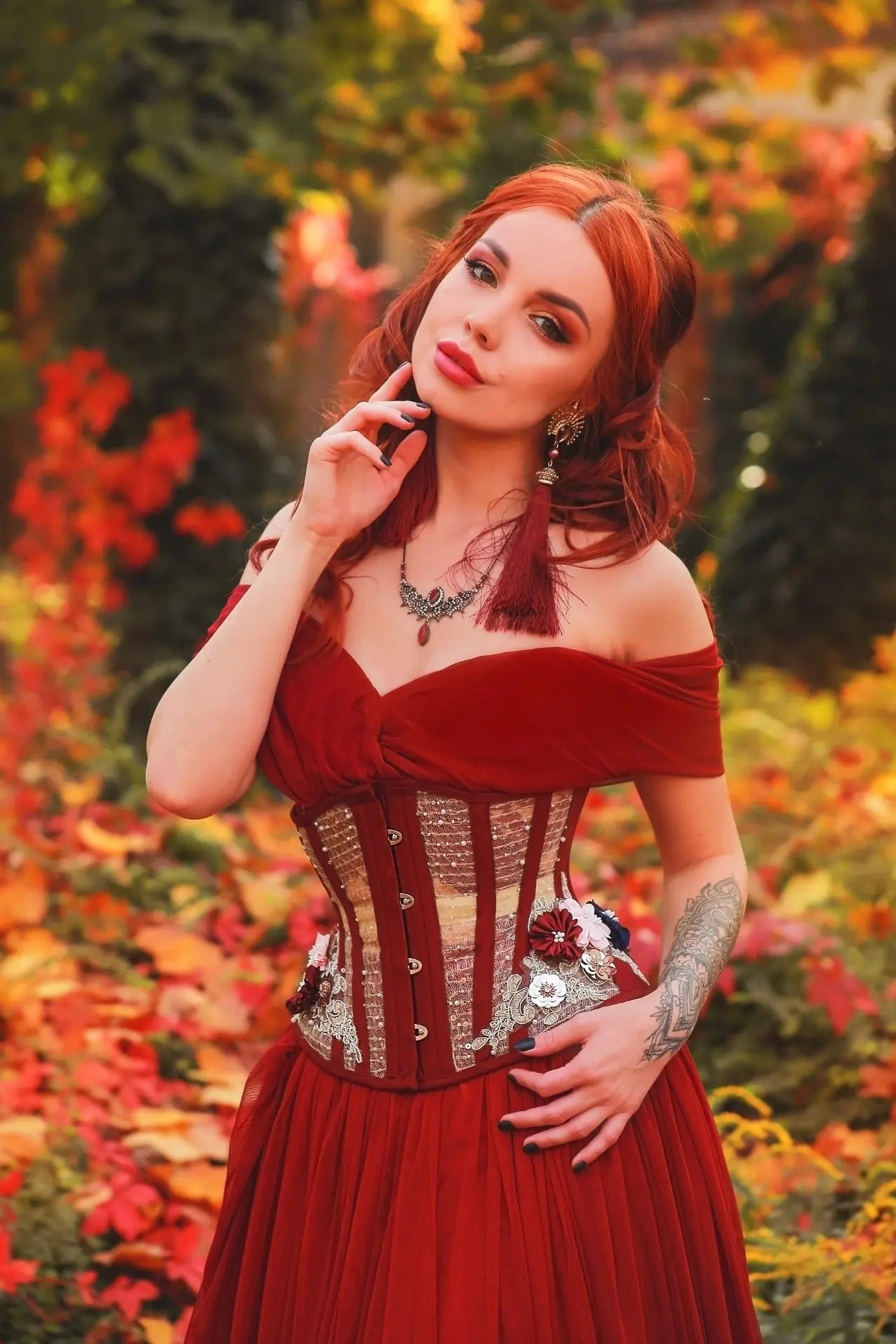 Pré-Commande : Corset Waist Cincher Ruby Gold - Rebel Madness Rebel Madness