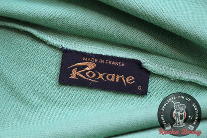 Pull à Manches Courtes Vert Menthe Sailor Pinup Vintage - Made in France - Rocka'Berry