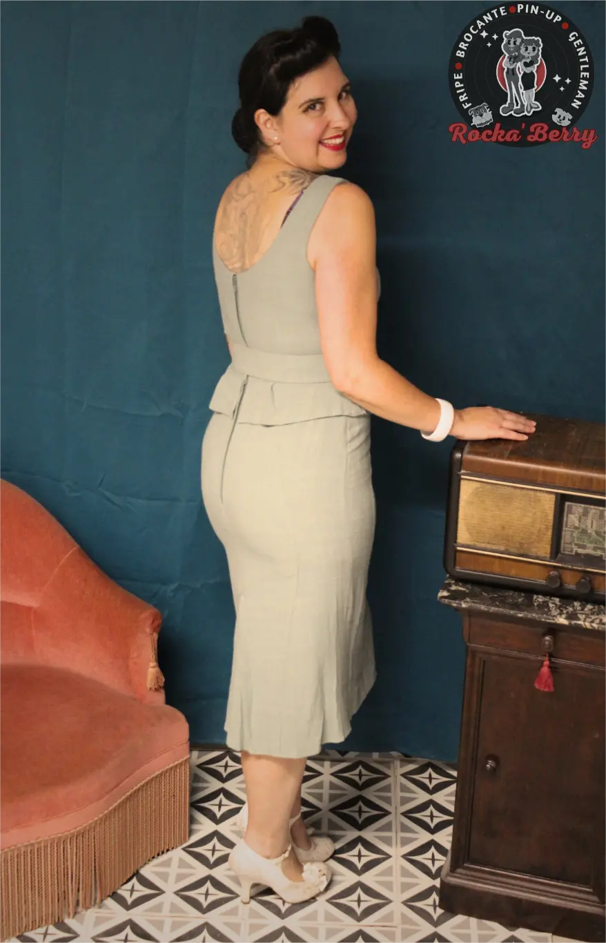 Robe Crayon Peplum Bleu Clair Pinup - MissCandyFloss Miss Candyfloss