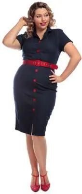 Robe Crayon Pinup Denim "Maura" - Collectif Collectif
