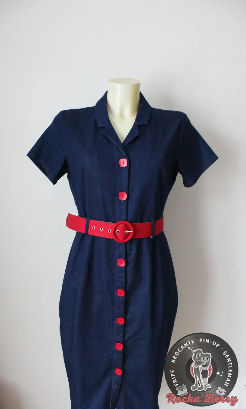 Robe Crayon Pinup Denim "Maura" - Collectif Collectif