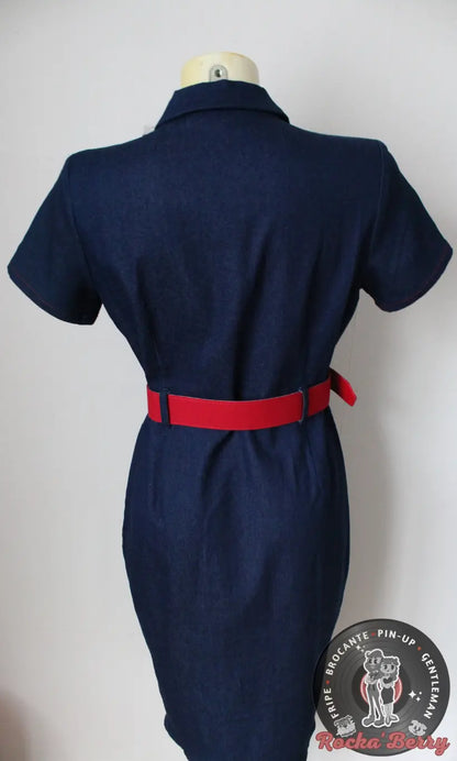 Robe Crayon Pinup Denim "Maura" - Collectif Collectif