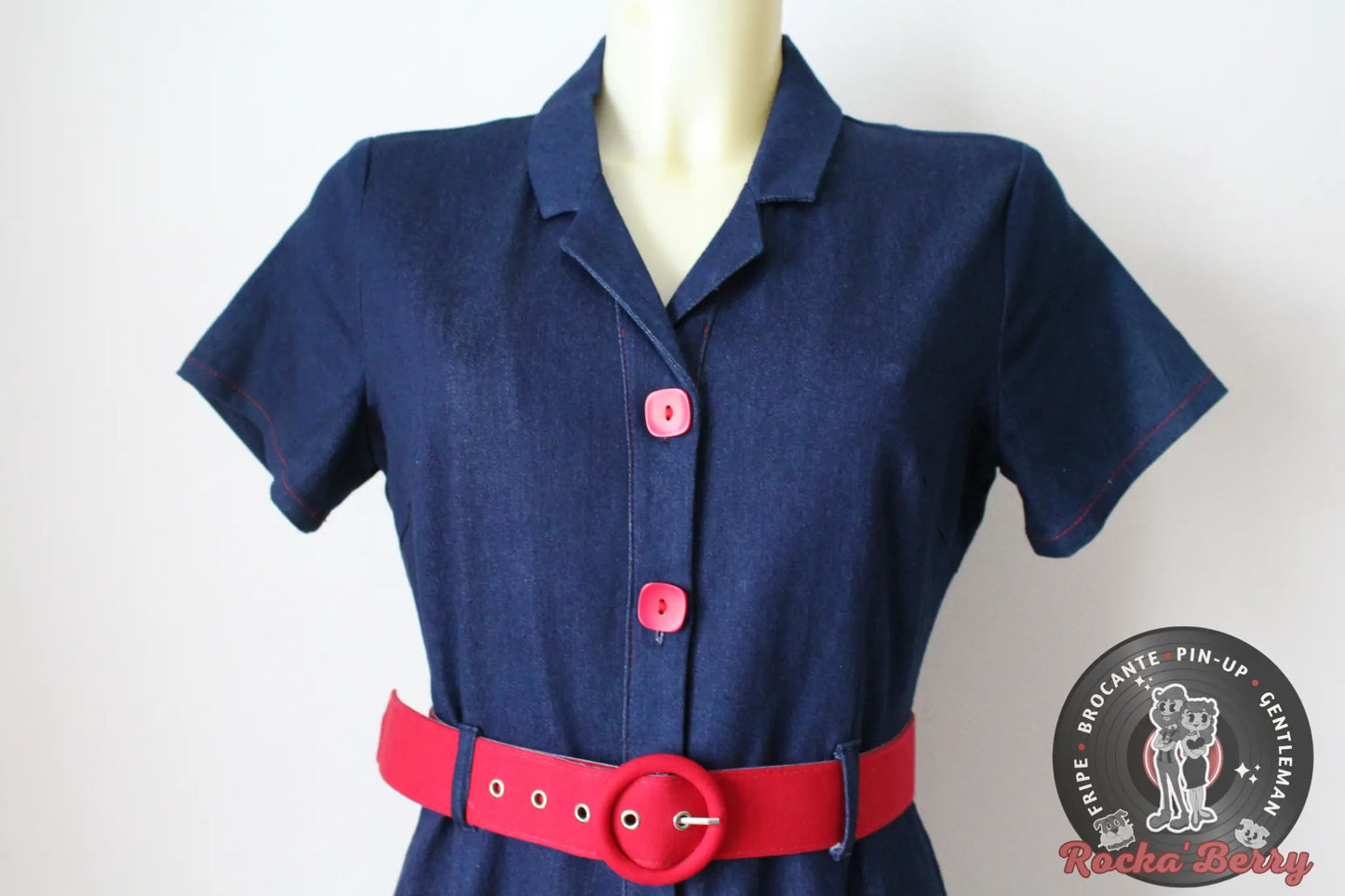 Robe Crayon Pinup Denim "Maura" - Collectif Collectif