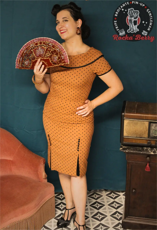 Robe Crayon Rouille à Pois - Tatyana - Rocka'Berry